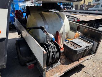 Hot water pressure wash with trailer