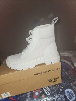 Dr. Martens Combs White Canvas Boots