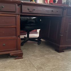 Mahogany Double Office Secretary Desk