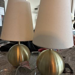 Pair Of Gold Lamps