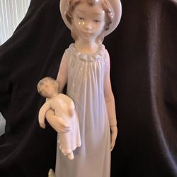 Lladro Young Girl With Baby Doll