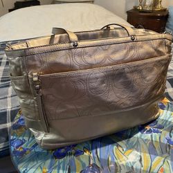 Coach Signature Metallic Gold Purse 