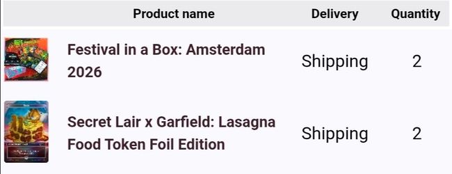 CONFIRMED ORDER: MTG Secret Lair Festival in a Box Amsterdam 2026 (Mystery Booster 2)
