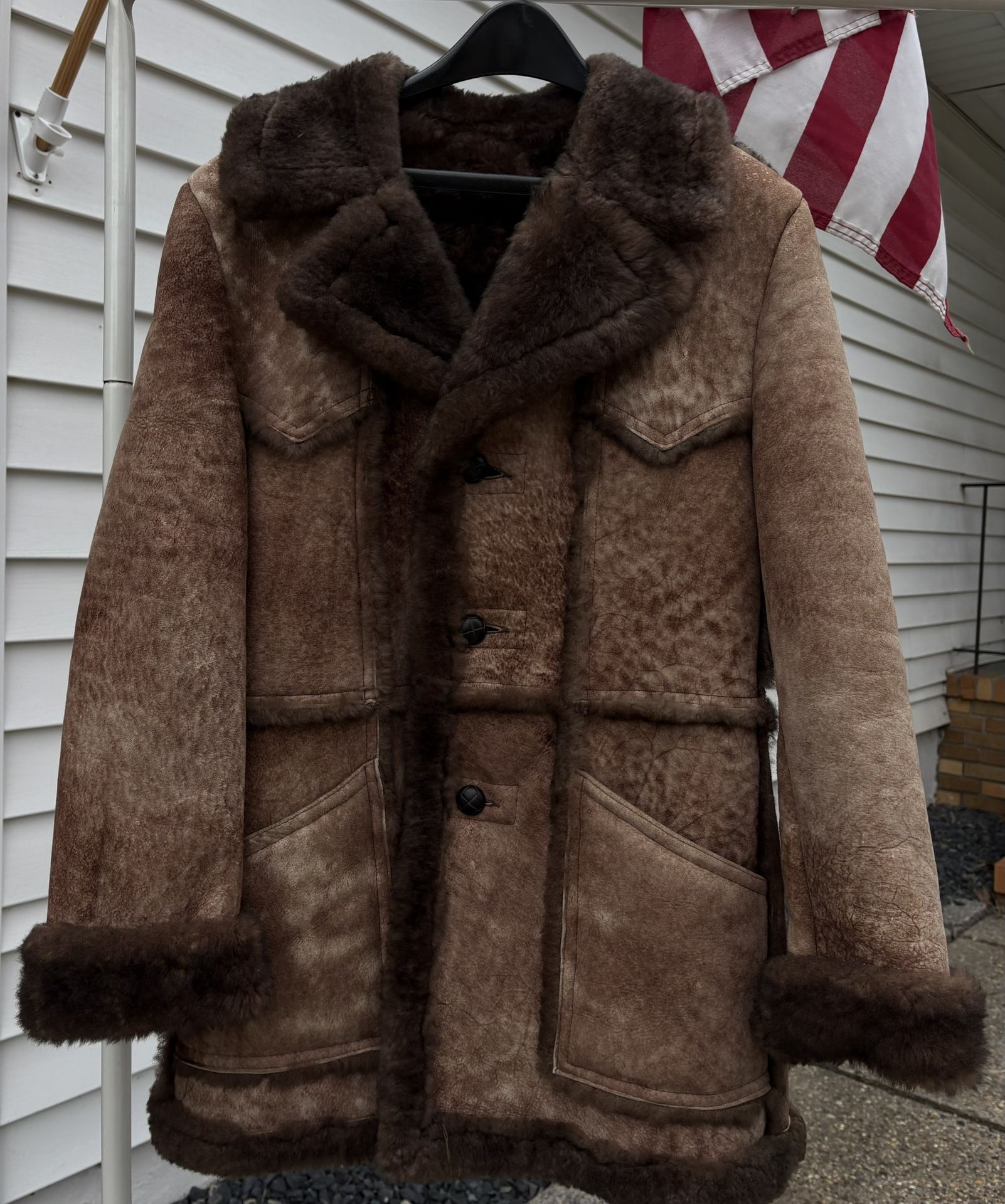 🔥 Vintage Genuine Shearling Coat – Made in USA