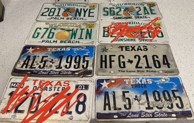 Classic Florida & Texas Plates