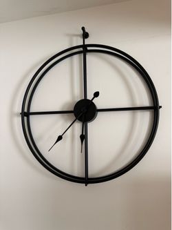 Large Black Metal Wall Clock