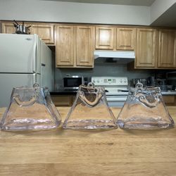 Glass Purse Vases- Set  Of Three