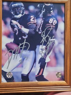Devin Hester and Bernard Berrian  Autographed 8x10 (  Chicago Bears )