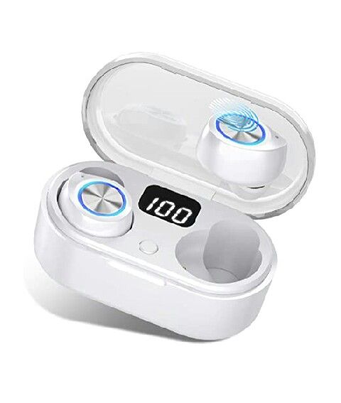 Bluetooth 5.0 Wireless Earbuds with Charging Case,Touch Control Headset TWS Stereo Noise Canceling Waterproof Headphones in Ear Built in Mic