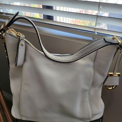 Michael Kors Purse, White with Gold Accents