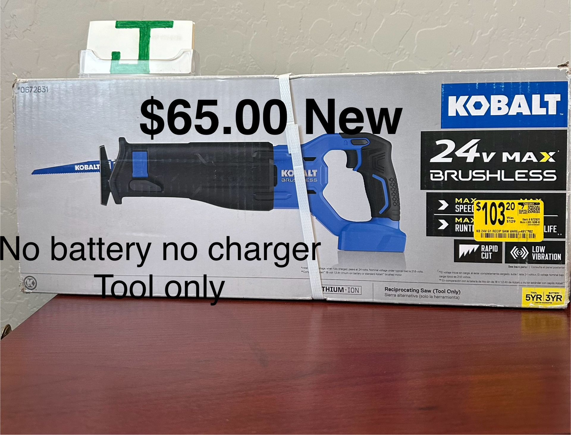 Reciprocating Saw New $65.00 No Battery No Charger