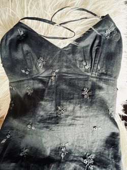  French Connection dress w/ delicate embroidery, dsinty sequin black 