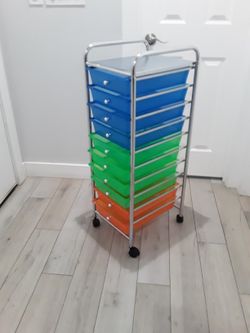 Plastic Drawers Rolling Cart