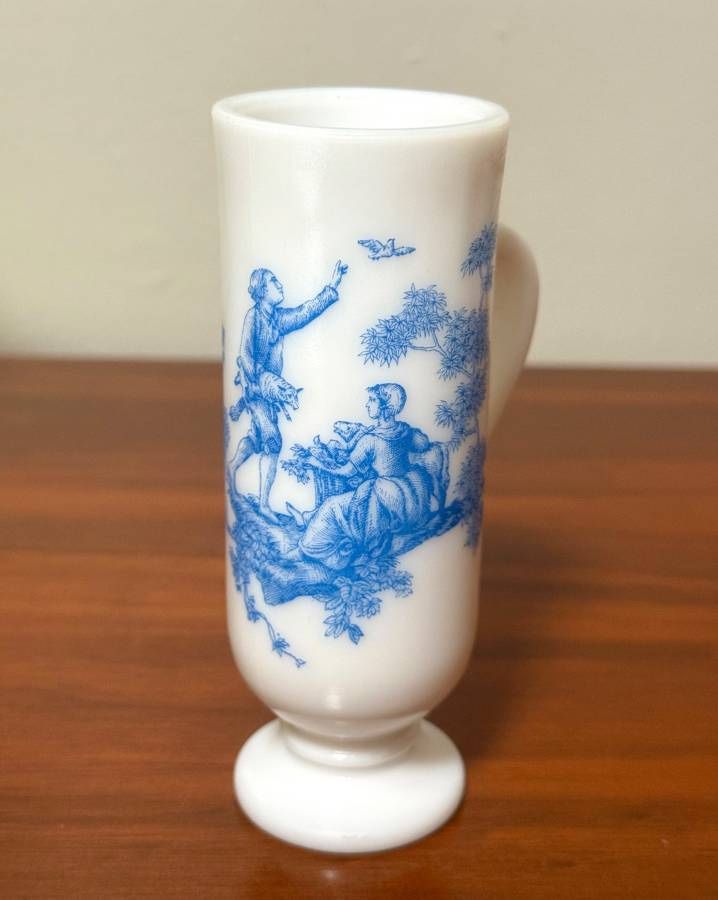 Vintage Collectible Avon Demitasse Milk Glass Footed Cup Mug