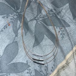 Triple Chain Silver Tone Neclace 
