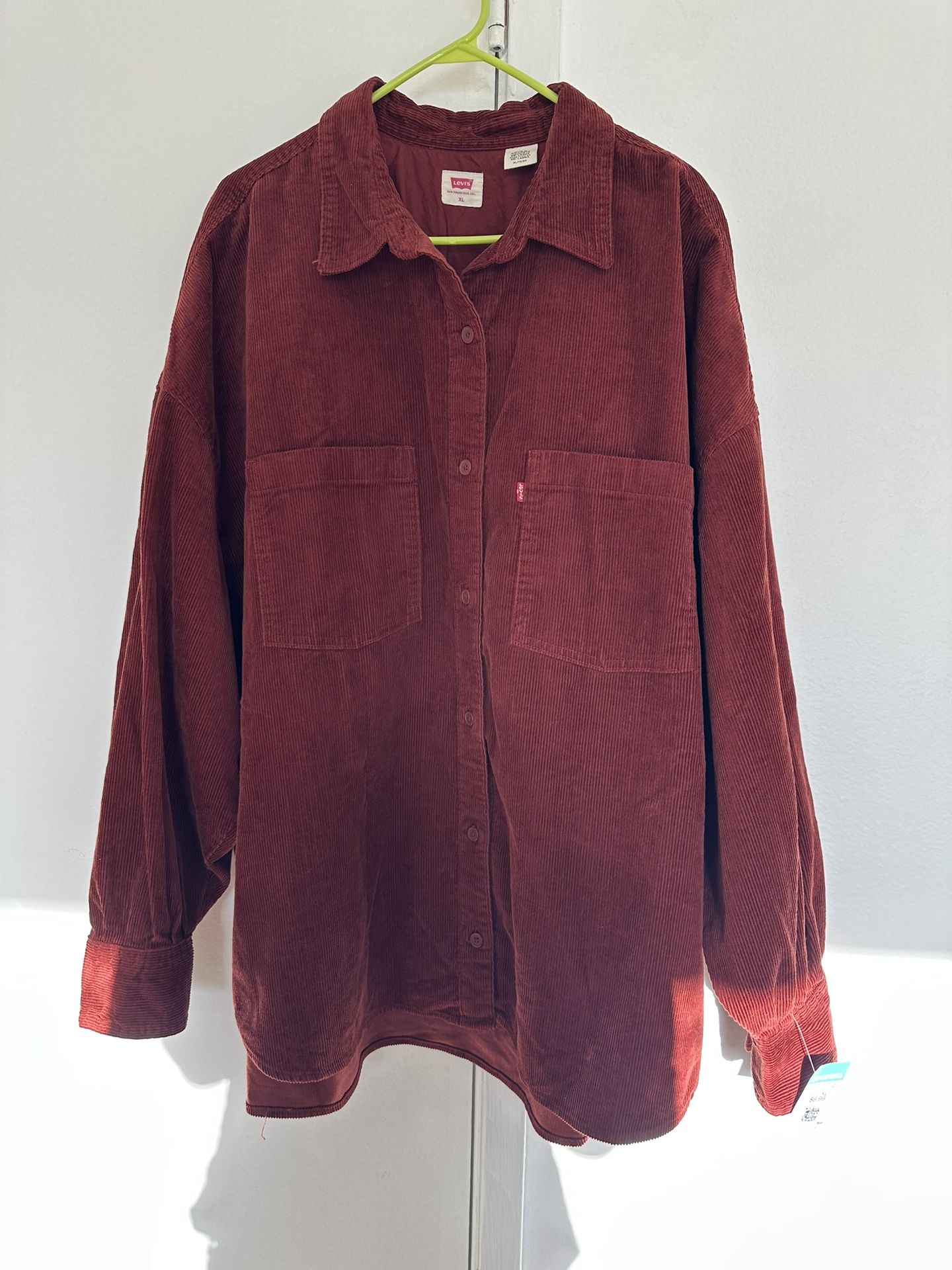 Levi's Size XL Women's Rust Corduroy Button-Up Shirt-Jacket Orange