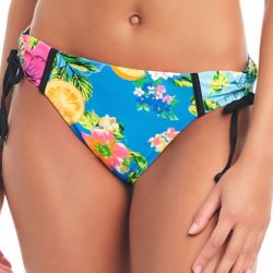 Bar lii Women's Tropical-Print Shirred- Side Hipster Bikini Bottoms, Created for Macy's - Multi, XL