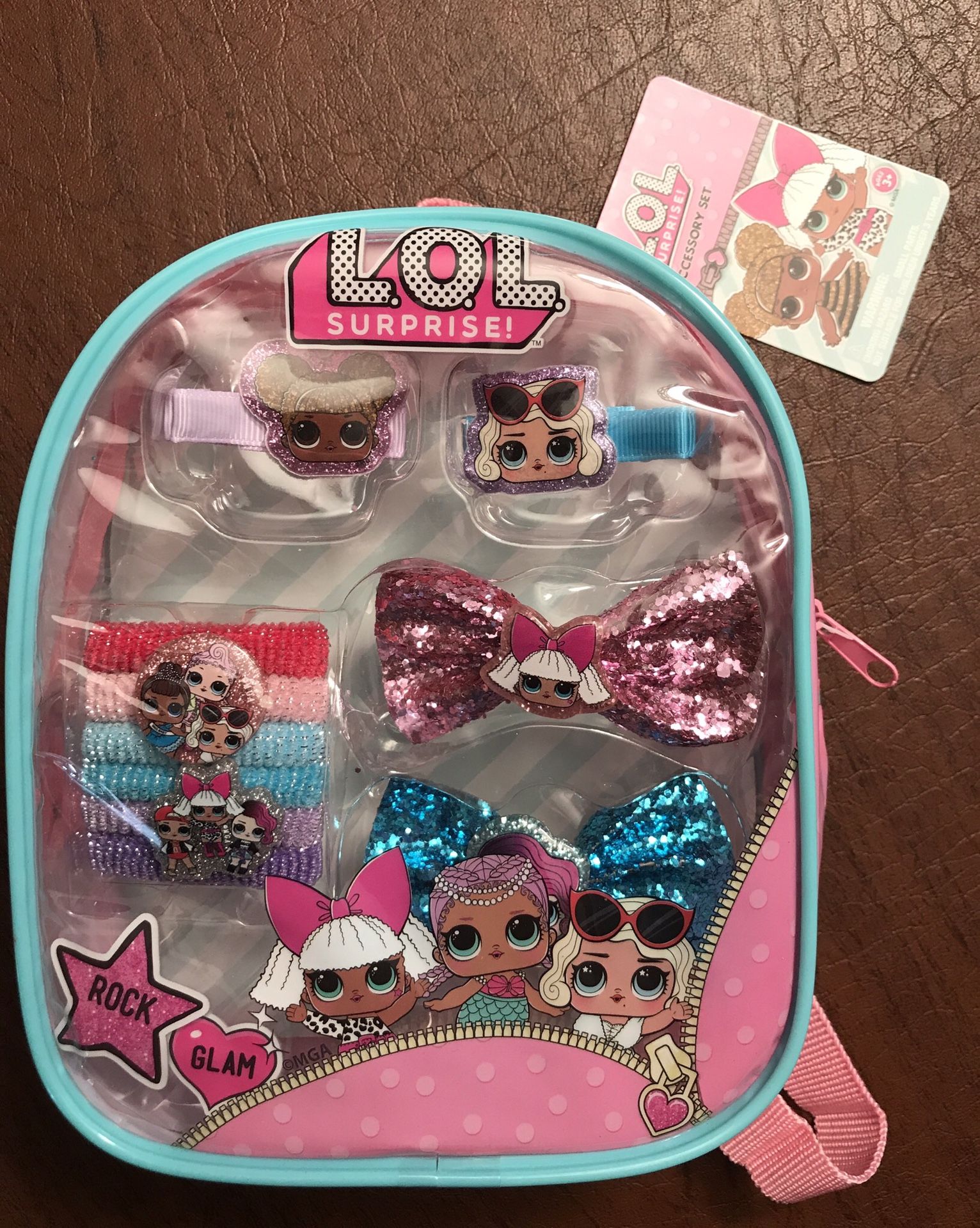 Mini L.O.L backpack with hair accessories