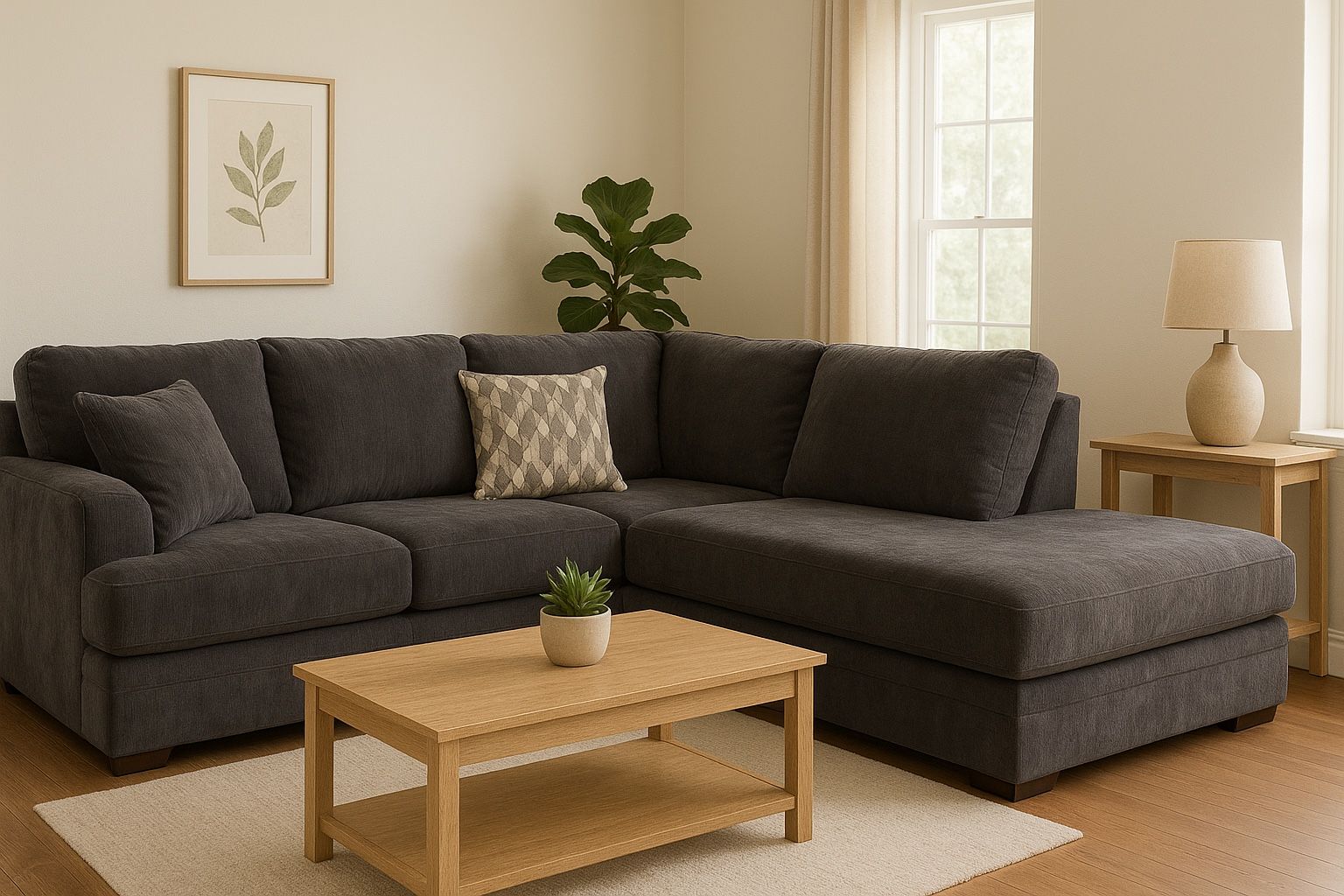 Plush L Shaped Grey Sectional Couch (NO DEPOSIT) Delivery Available π