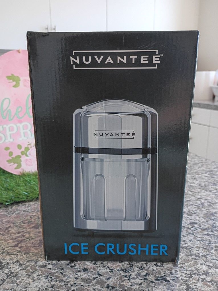 Nuvantee Manual Ice Crusher, Stainles Steel Blades, Hand Crank, Easy To Use Ice Crusher