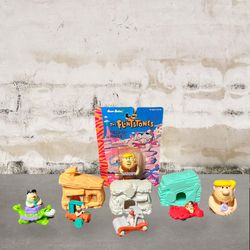 The Flintstones Barney Wind Up Walker and vintage figures toy set