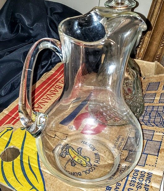 Vintage Clear Glass Pitcher