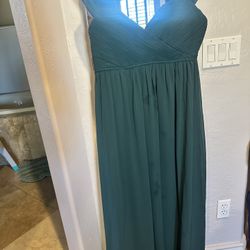 PinkBlush Forest Green Off Shoulder Chiffon Maxi Maternity Dress