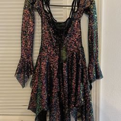 CLUB EXX, Dress, Black With Sequins, XS