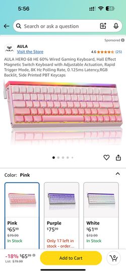 brand New Keyboard Pink 