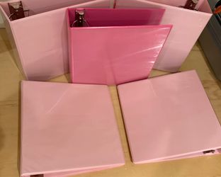 5x Sunnee 3” 3-Ring Binders - Pink, Like New (Used Once)