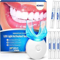 new Teeth Whitening Kit – 3 Teeth Whitening Pens + 2 Desensitizing Pens – LED Light – 35% Carbamide Peroxide – Safe & Dentist-Recommended – Fast 7-Day