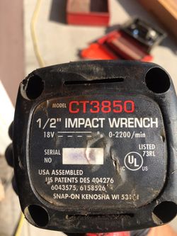 Snapon CT3850 1/2” impact gun with CTC300 charger