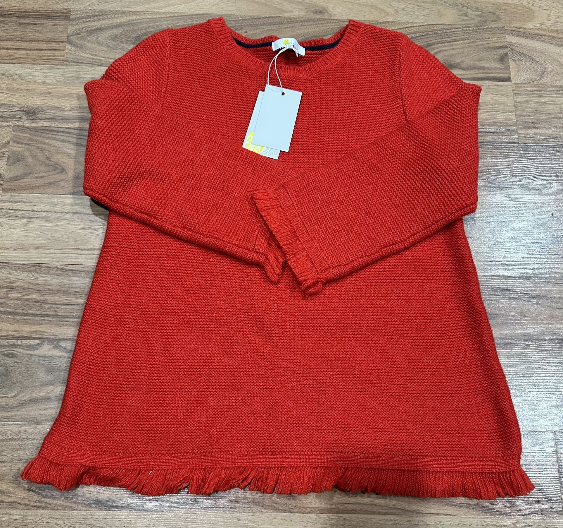 Boden K0318 Red Crewneck Knit Sweater Wool Alpaca Pullover Women’s Size 8
