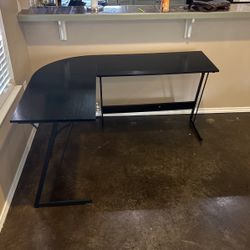 Black Wood Grain L Shape Desk