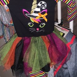 Witch Cat Kids Halloween Costume 