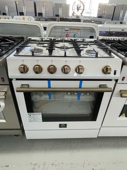 New FORNO 30” Slide In Gas Range White