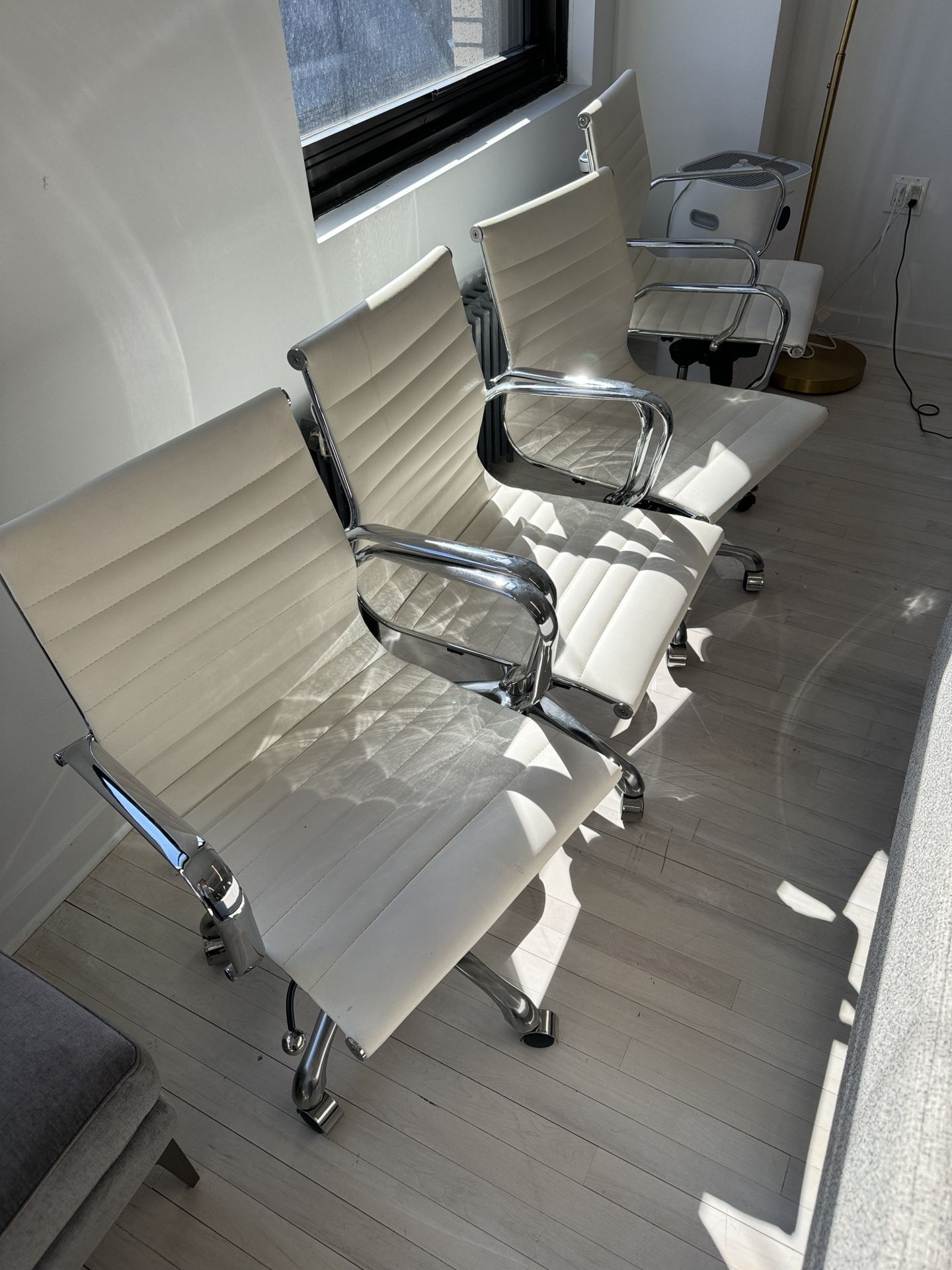 White Office Desk Chairs x 8