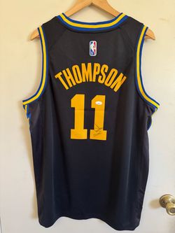 Klay Thompson Autographed Warriors Jersey - JSA Certified, Size L