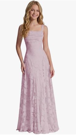 Blush Pink Floral Textured Maxi Gown JUNIOR