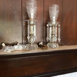 2 Antiques Crystal Lights  One Complete/ Both For $25