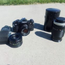 Canon A1 Camera w/50mm, 135mm and 2x Converter 