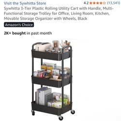 Plastic 3 Tier Rolling Table 