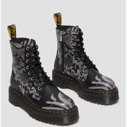 Jadon Boot Animal Clash Leather Platforms in Black | Dr. Martens In Size 11