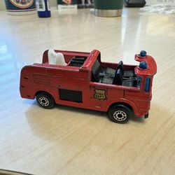 Old 1981 Matchbox Snorkel Fire Engine Truck Rescue Squad Red Missing Ladder