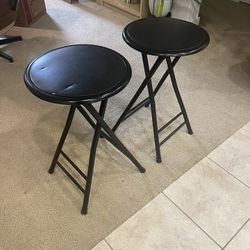 Two Counter Height Folding Stools