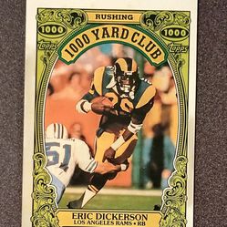 1986 Topps 1000 Yard Club Eric Dickerson L.A. Los Angeles Rams #10 Hall Of Fame HOF Football Card Collectible NFL Sports