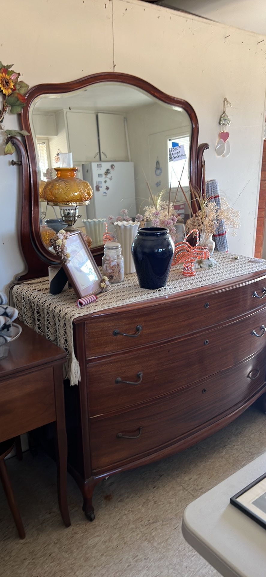 Antique Dresser With Mirror 