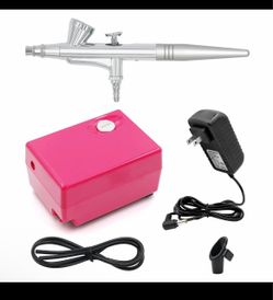 Airbrush Makeup System Kit w/ Airbrush Gun Mini Air Compressor Hose AC01