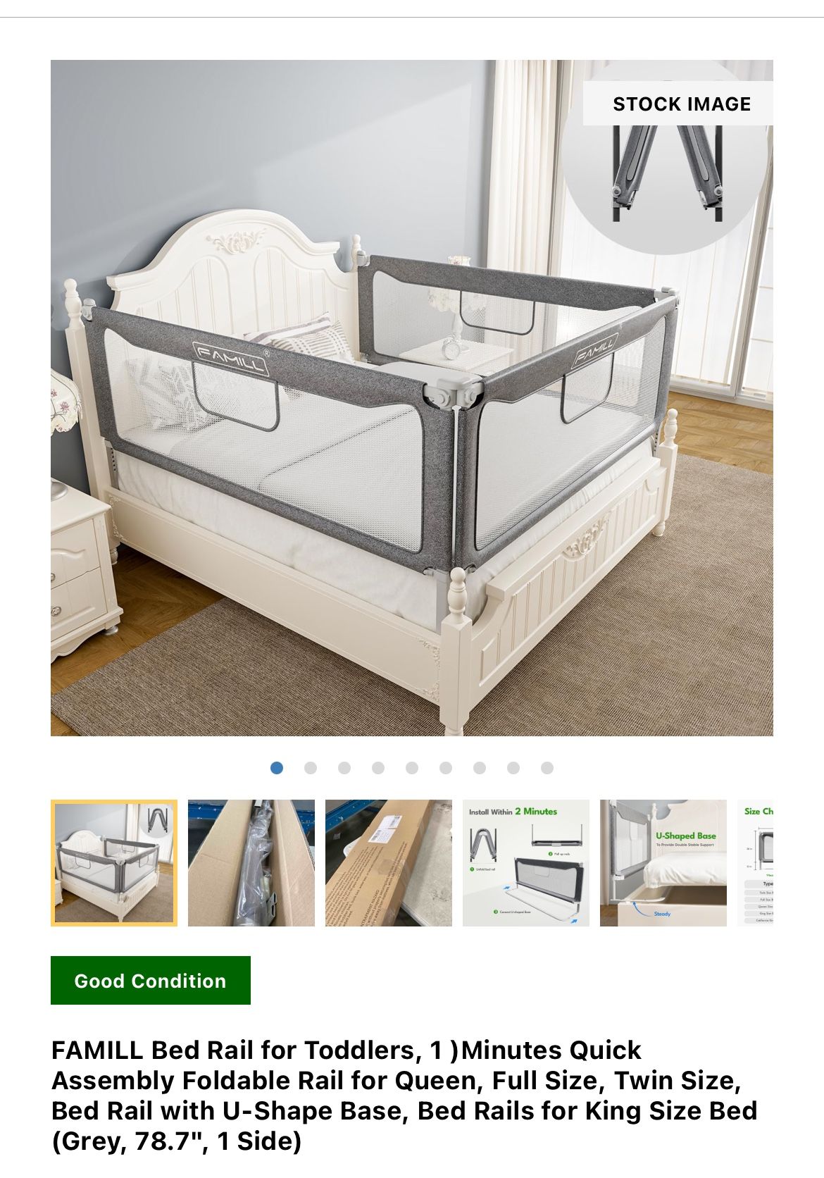 2 Baby Safety Bed Rail