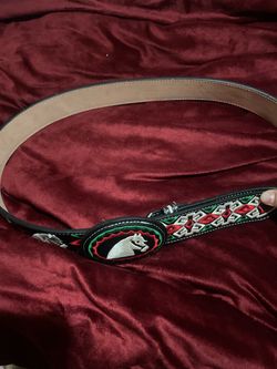 Yac leather and silk Mexicans belt